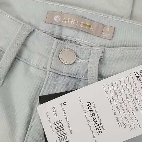 New Athleta Sculptek Skinny Crop Glacier Jeans 0 - Picture 10 of 11